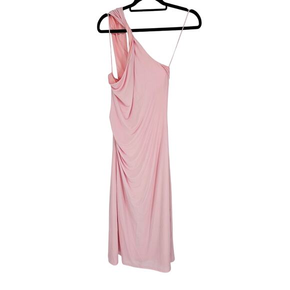 Olia Womens Sz L One Shoulder Maxi length Formal Dress Light Pink NEW - Picture 1 of 5